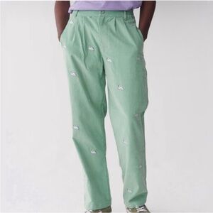 Lazy Oaf Swan Song Embroidered Corduroy Pants Light Green